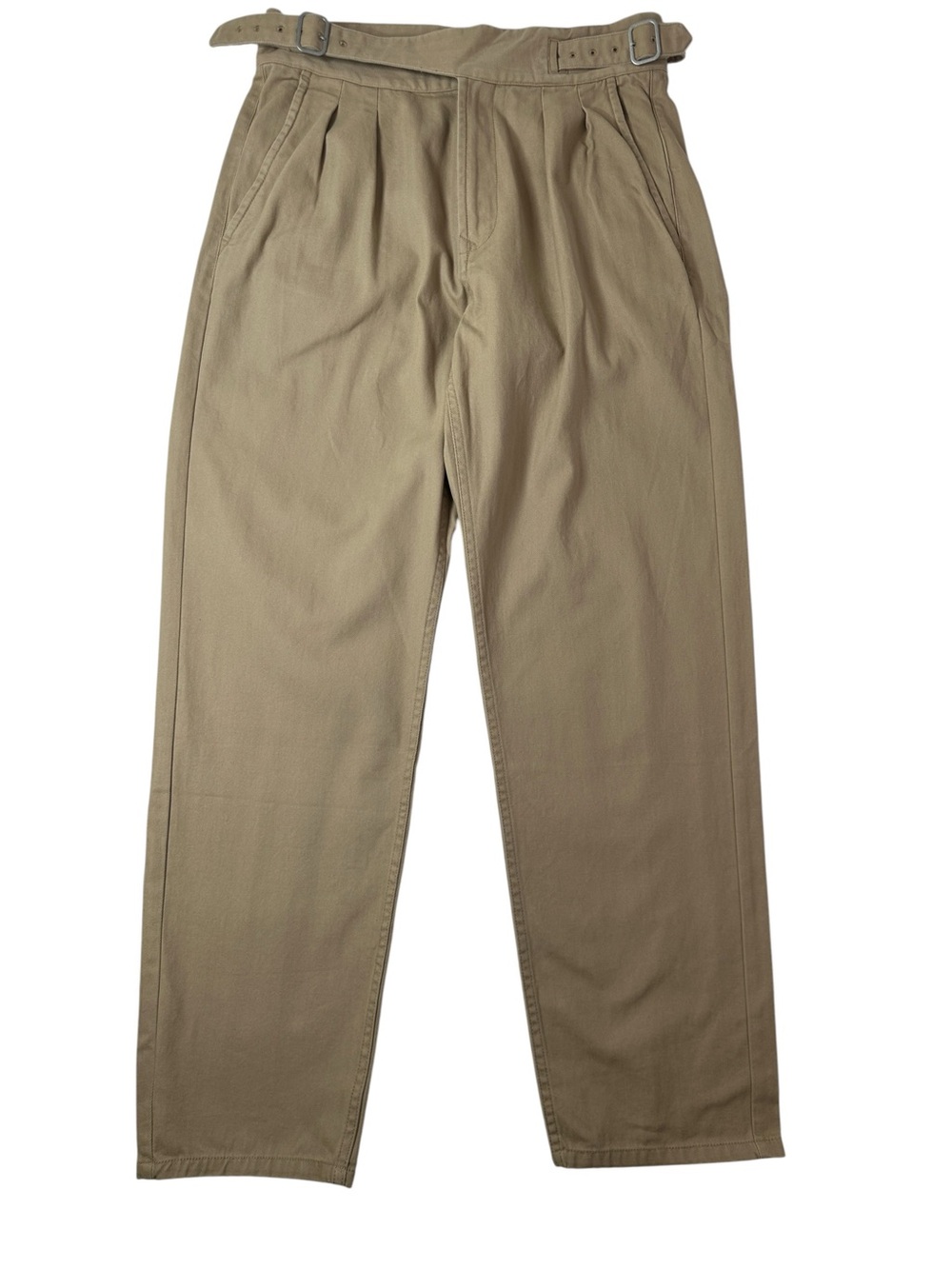 Gurkha Soldier Pants XL Retro Clothing Co  Khaki Pleated Buckle Waist Cotton